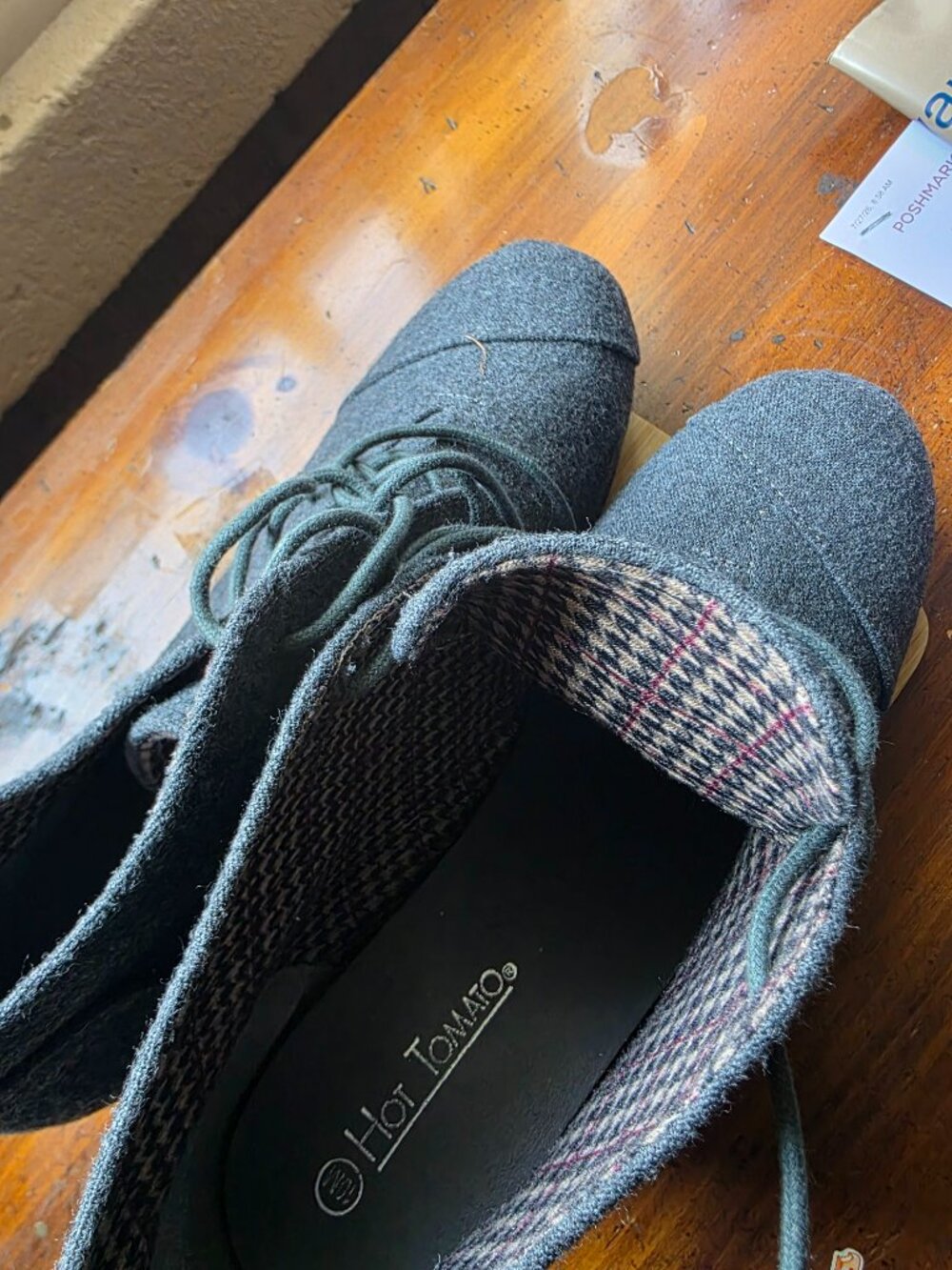 Grey Wedge Booties - Picture 3 of 4